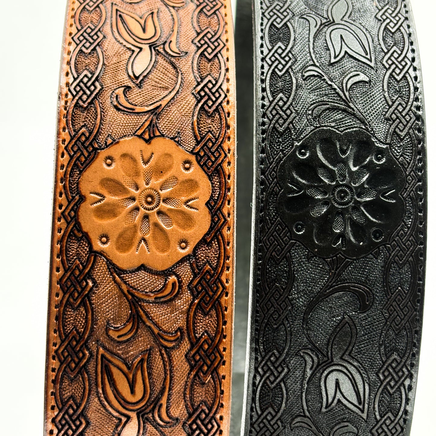 Faja Flor de Cuero Negra