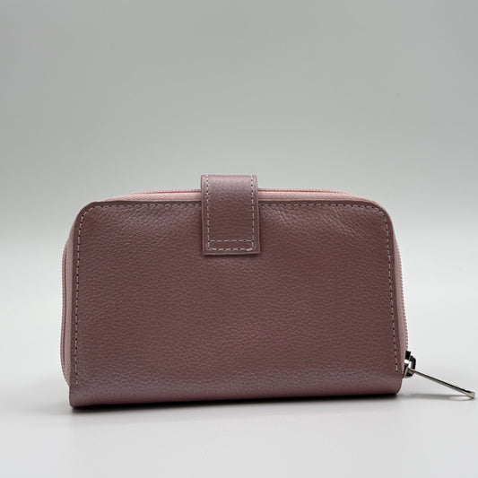 Billetera compacta rosa