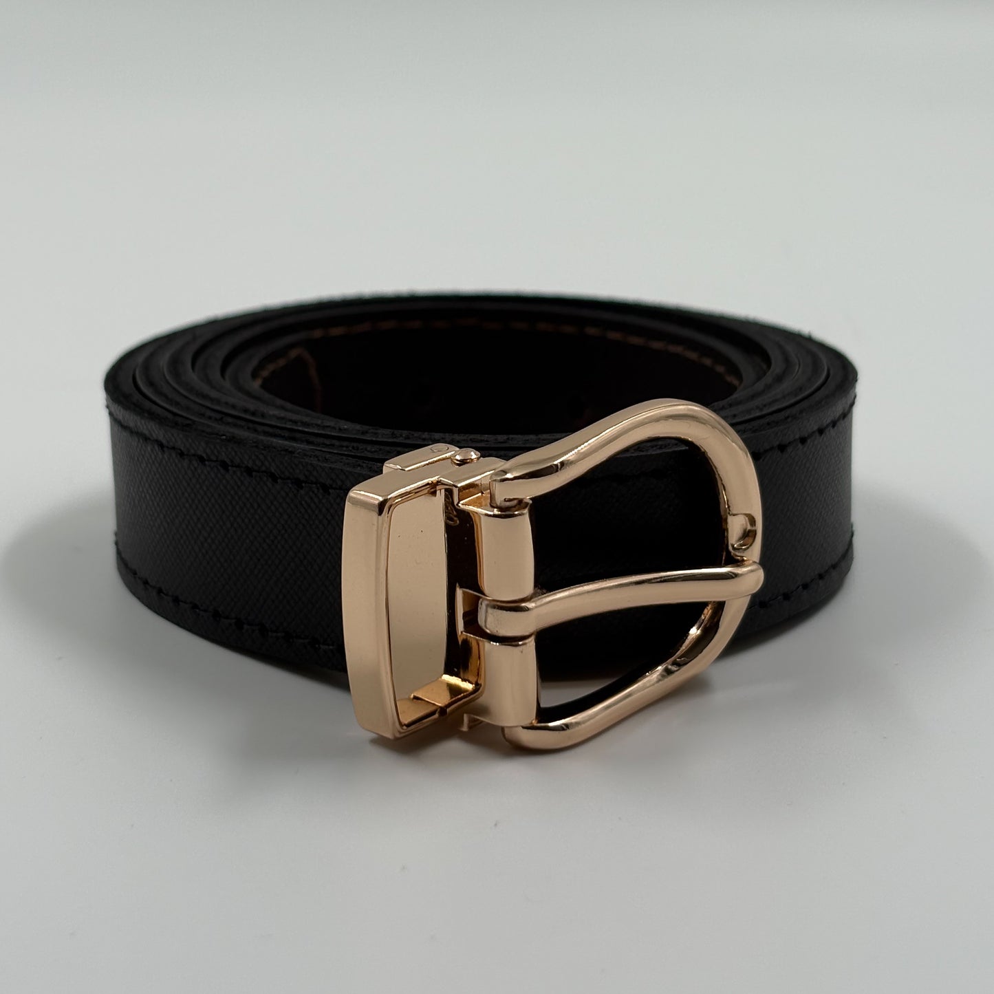 Faja Reversible Negro y Café