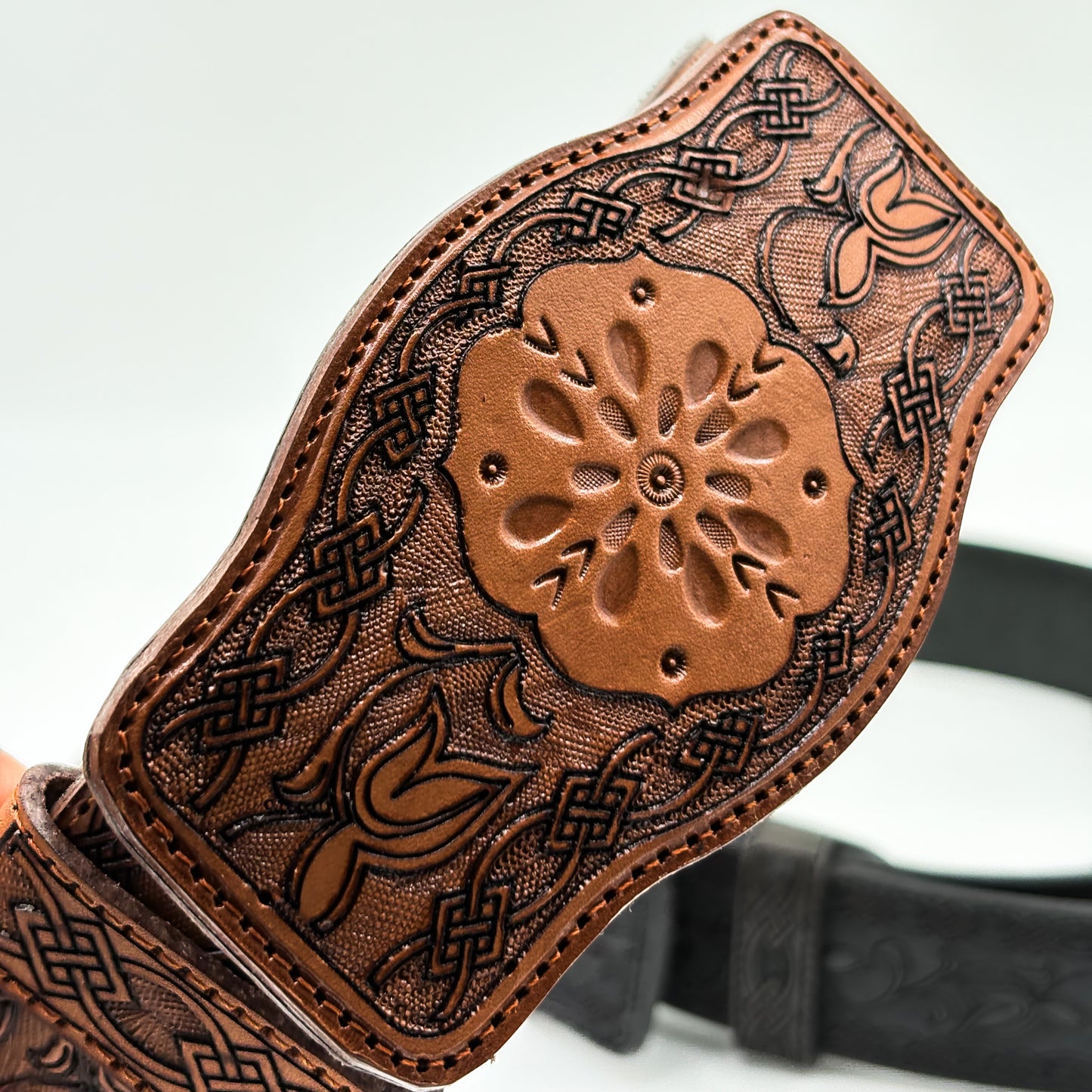 Faja Flor de Cuero Café