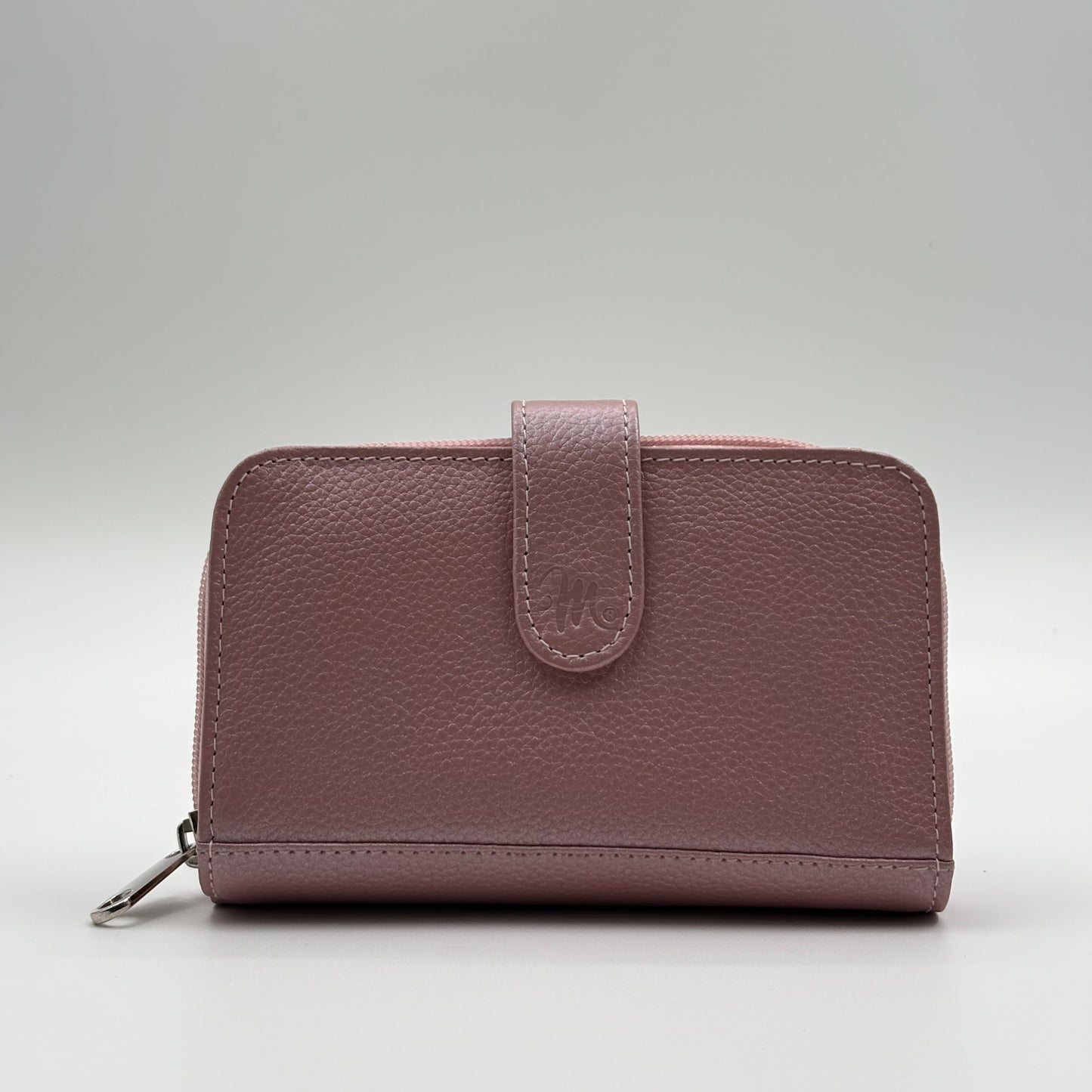 Billetera compacta rosa