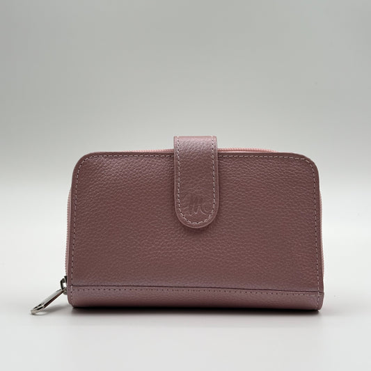 Billetera compacta rosa