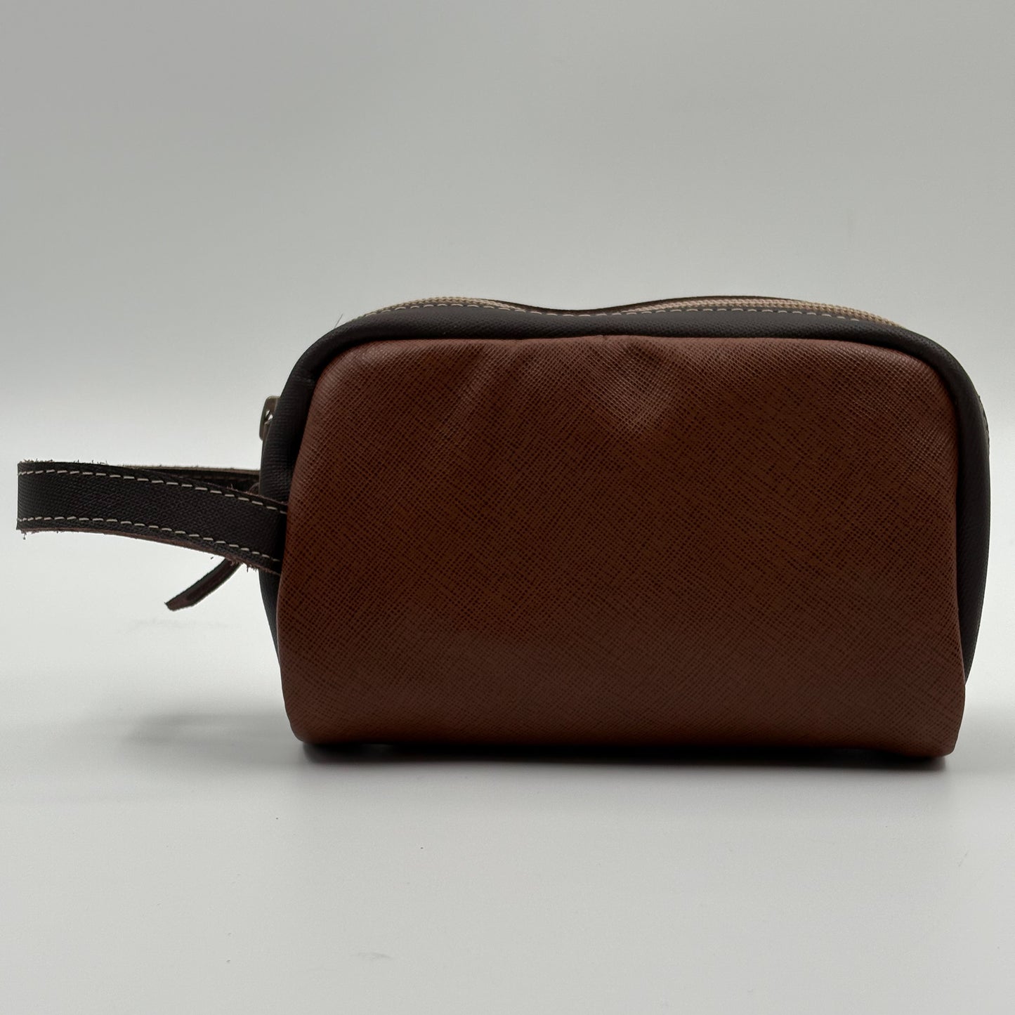Neceser tamaño mediano camel con café