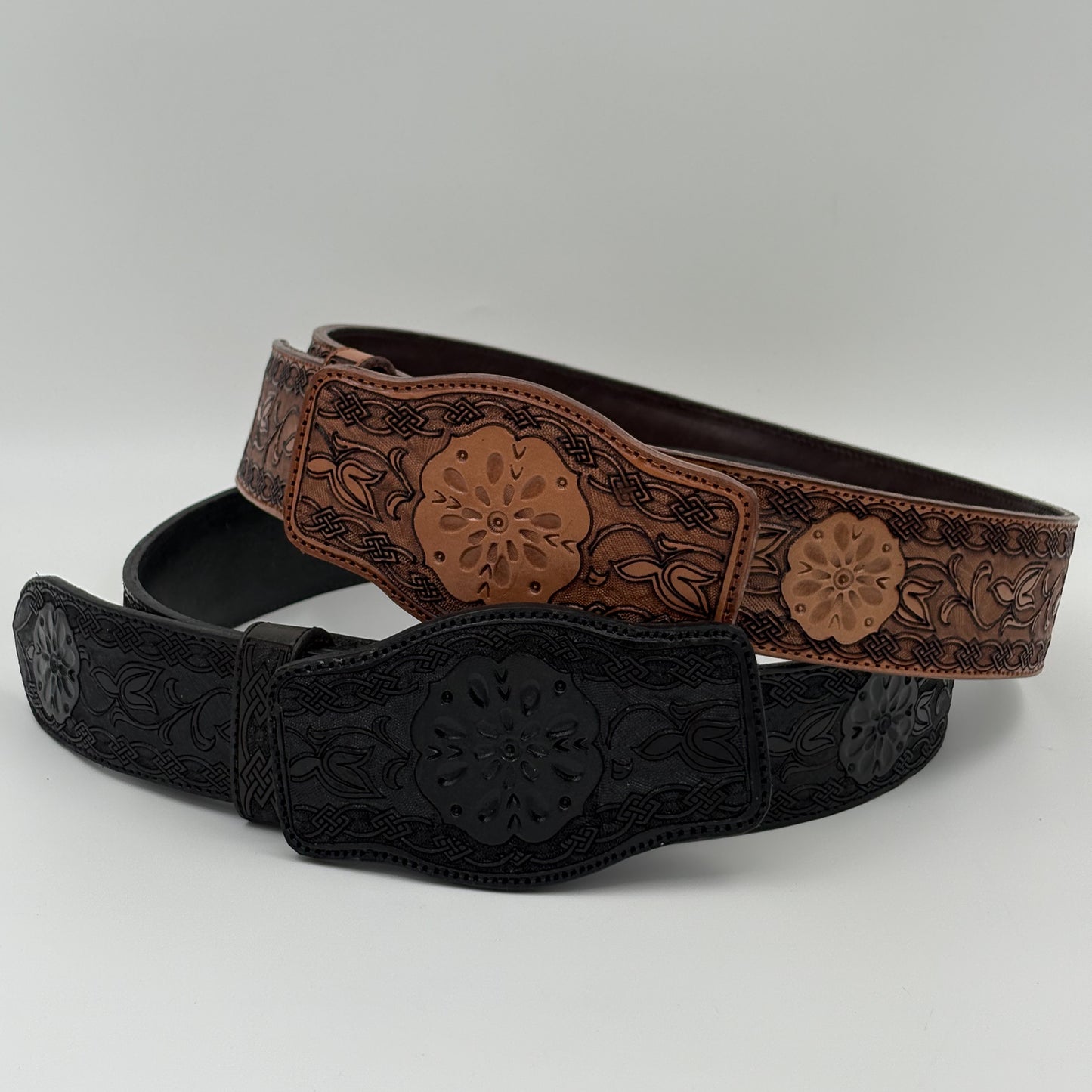 Faja Flor de Cuero Café