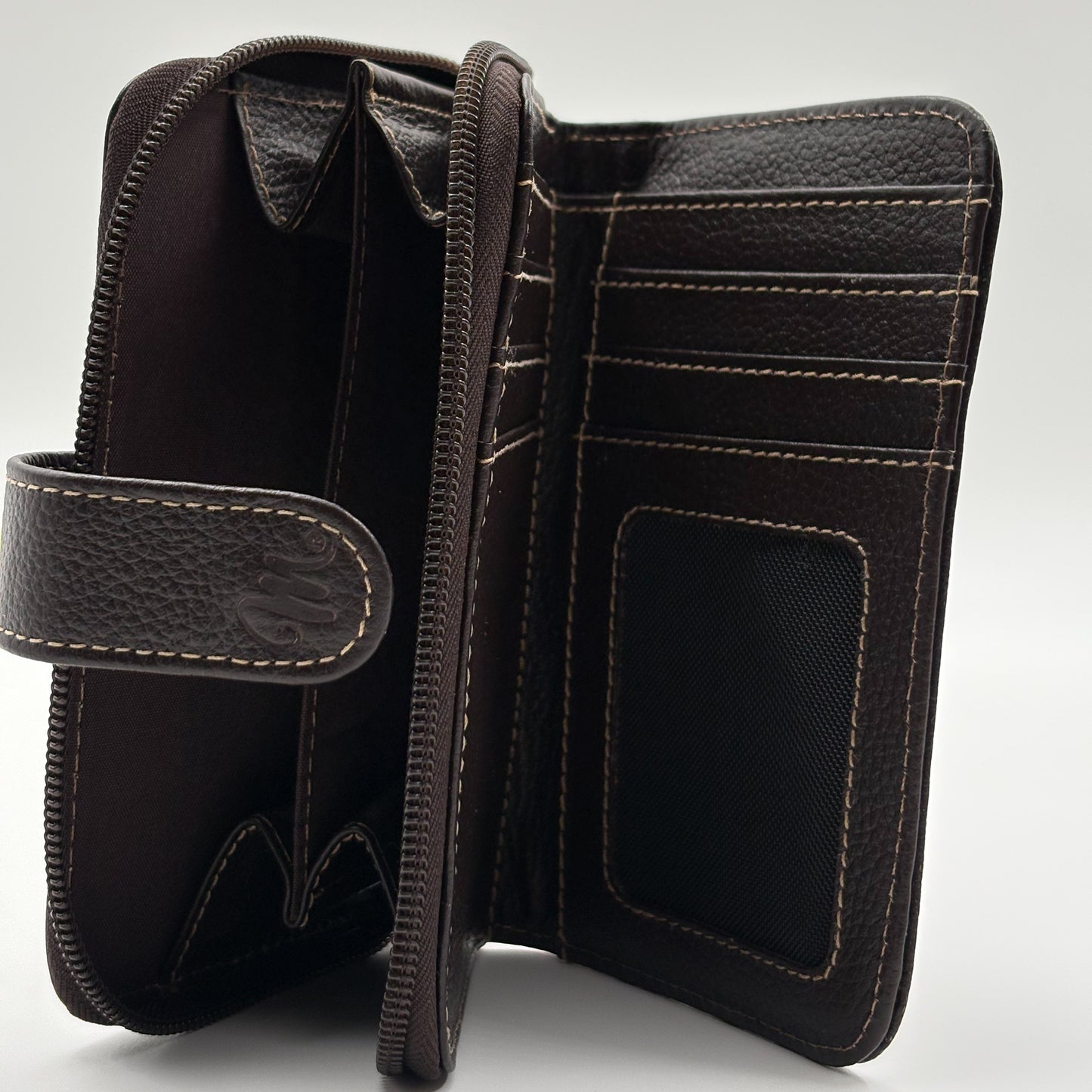Billetera compacta café