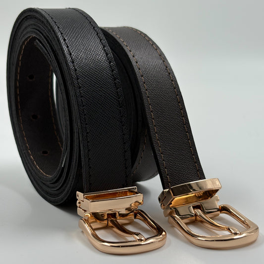 Faja Reversible Negro y Café